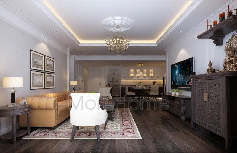 Bộ sofa bọc nỉ được coi là điểm nhấn của không gian tiếp khách sang trọng và đẳng cấp sofa tân cổ điển