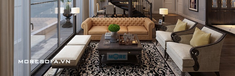 Phòng khách nổi bật hơn với Sofa tân cổ điển đẹp, đẳng cấp sofa tân cổ điển